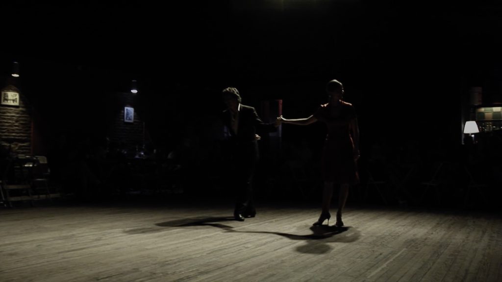 Con el Tango an Urquiza documentary film scene with Chiche Núñez and Ester Duarte en el Teatro Buenos Ayres Club in Buenos Aires
