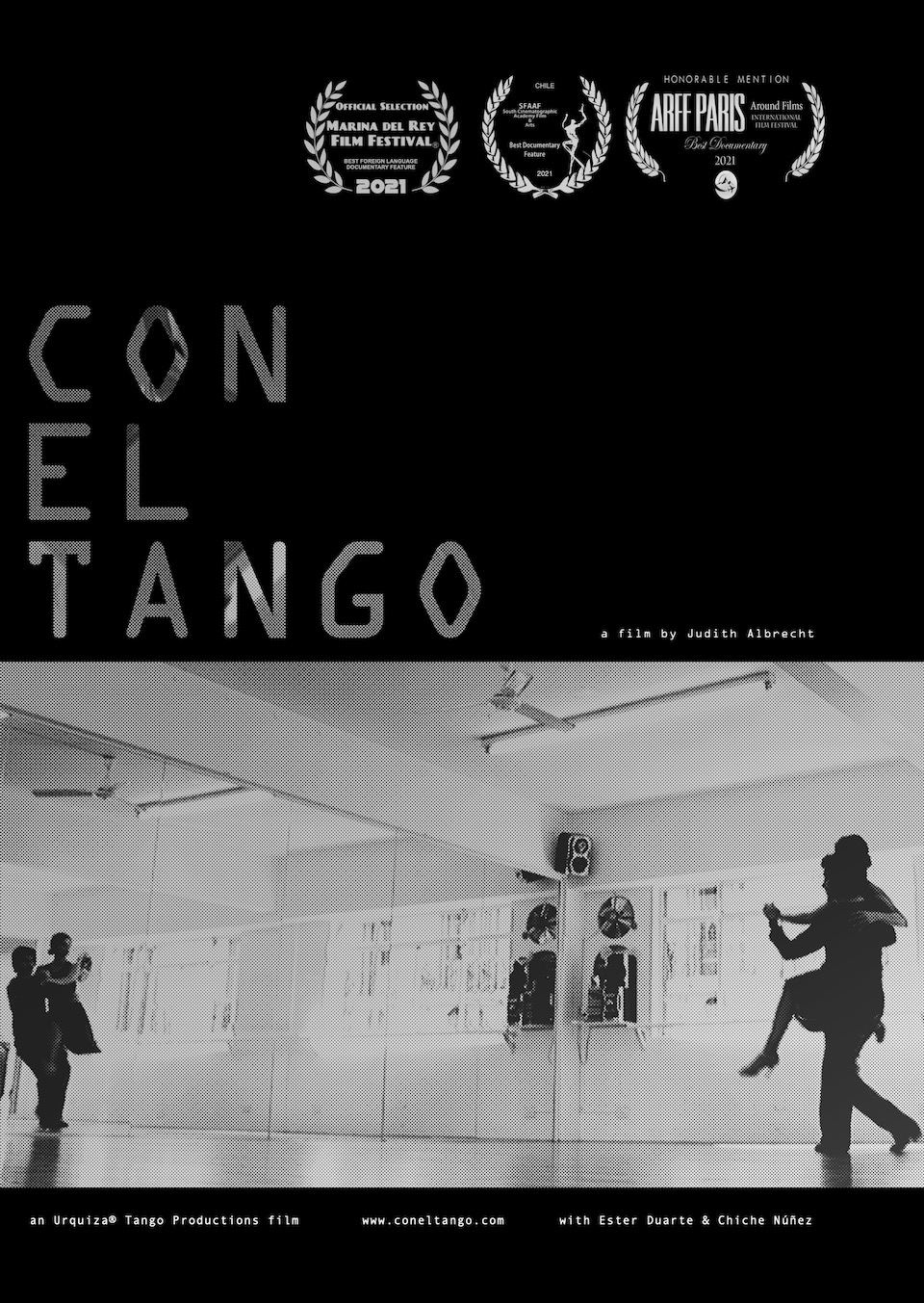 Con El Tango Poster with Laurels - Documentary about Urquiza Tango Argentino with Chiche Nunez, Ester Duarte and Jose Brahemcha