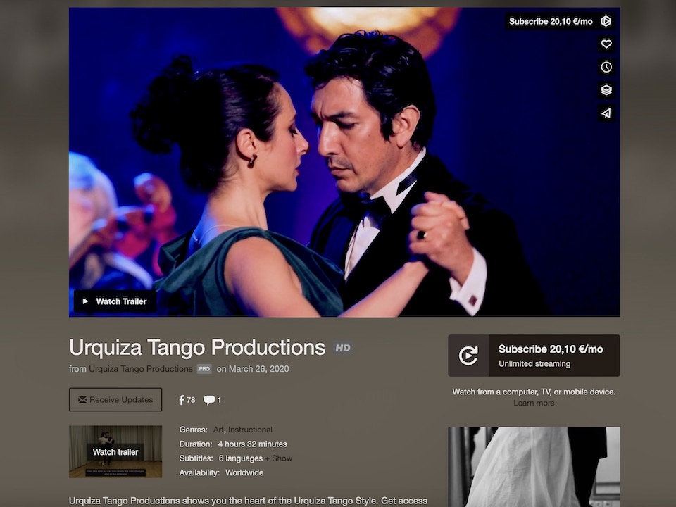 Tango Argentino ondemand auf Vimeo bei uns Lernen